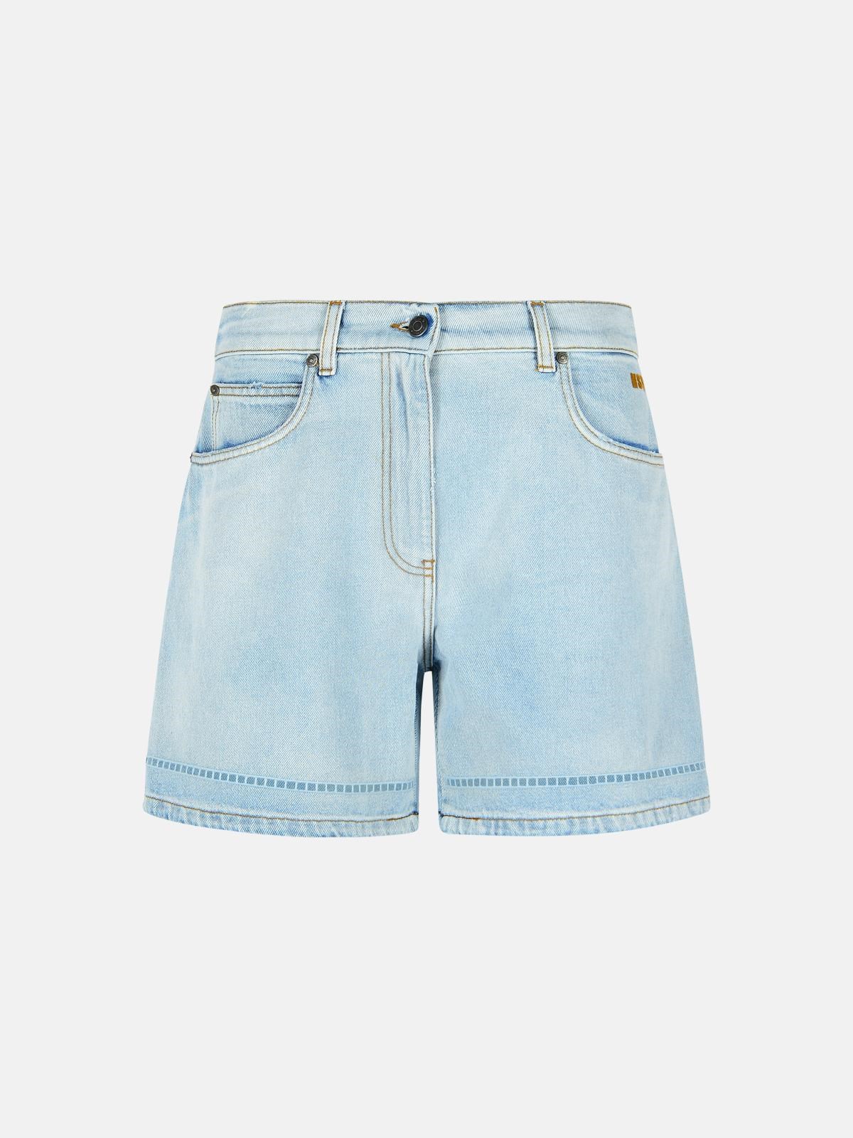 Msgm Light Blue Denim Shorts