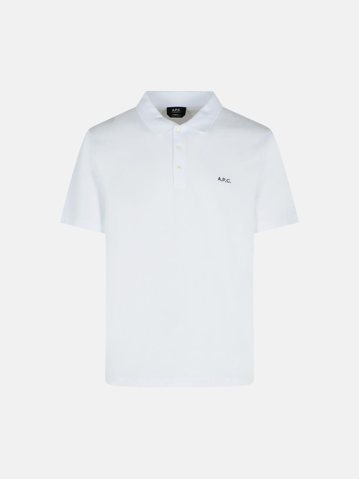 Apc 'gots' White Cotton Polo Shirt