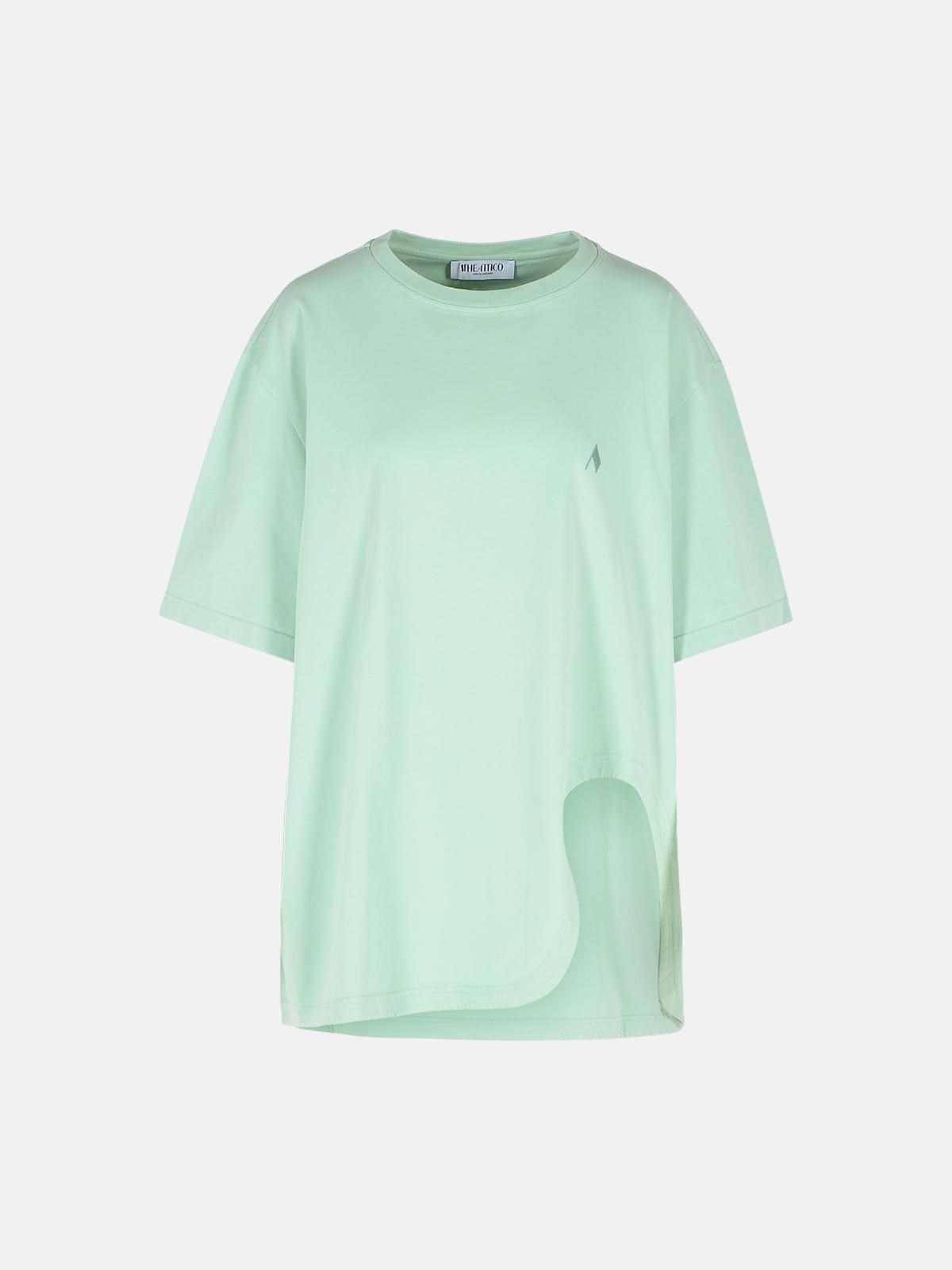 Attico Green Cotton T-shirt In Green