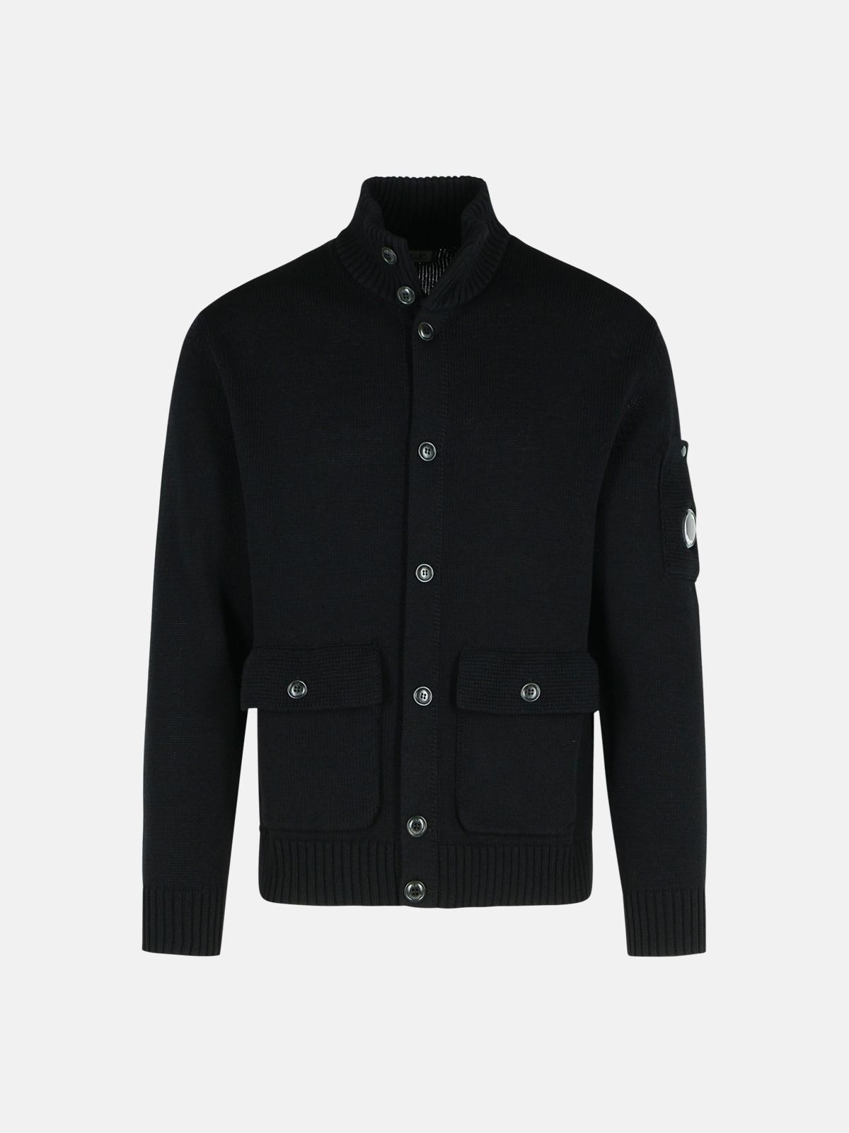C.p. Company 'lens' Black Cotton Jacket In Black