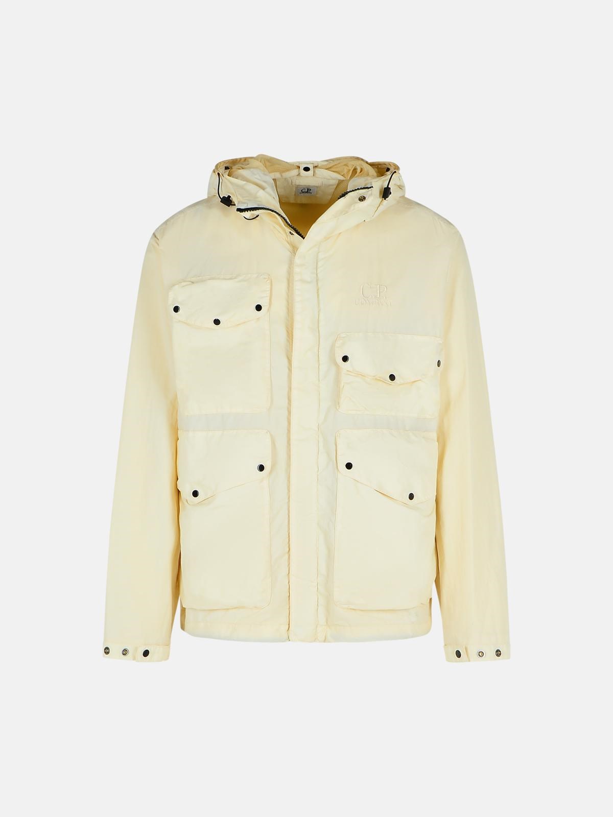 C.p. Company Cream Polyamide Jacket In Cream