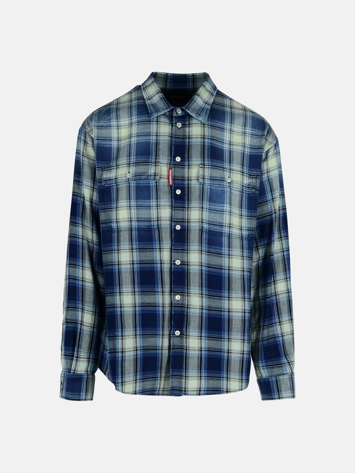 Dsquared2 Blue Cotton Shirt In Blue
