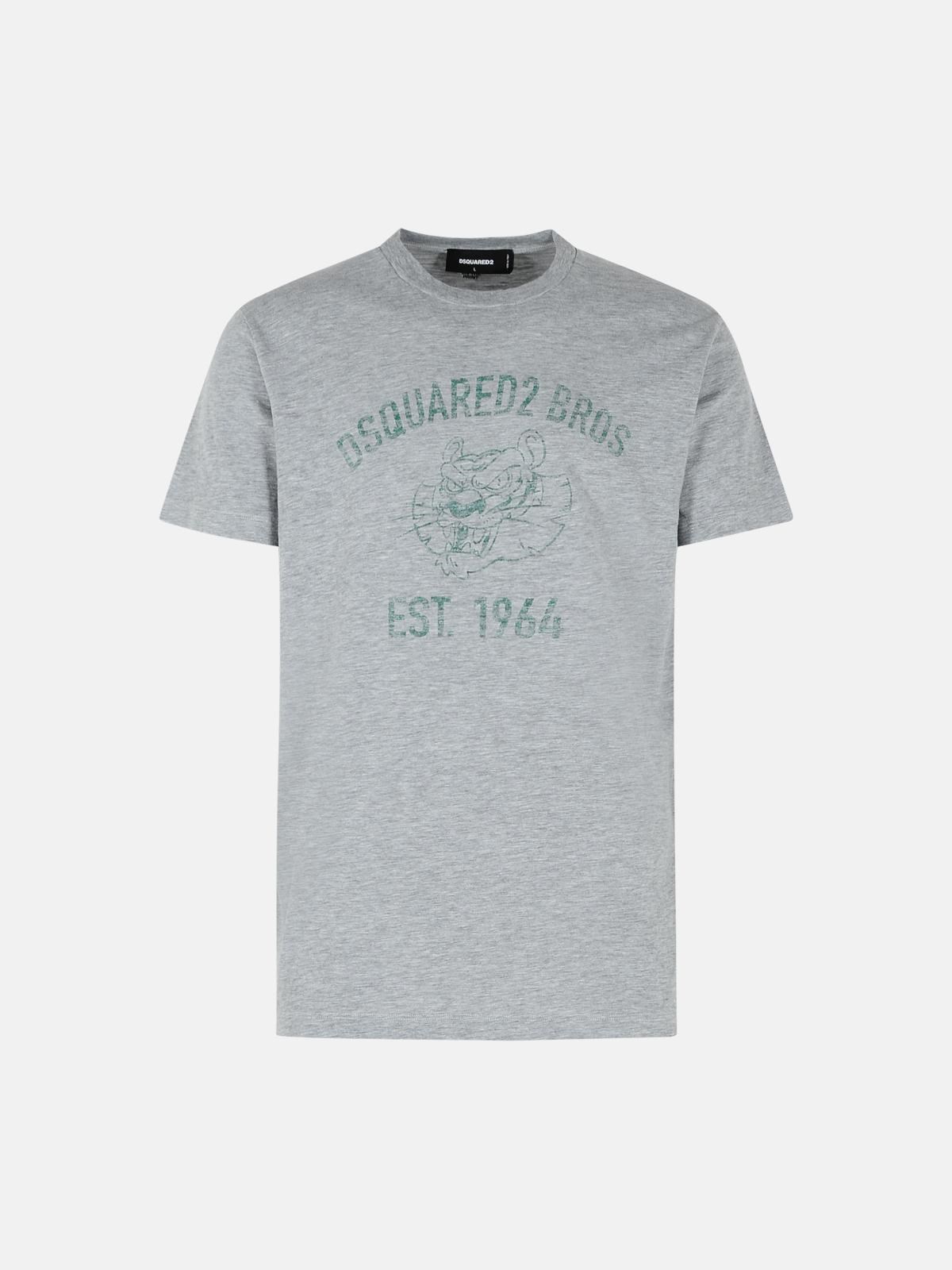 Dsquared2 Gray Cotton T-shirt In Grey