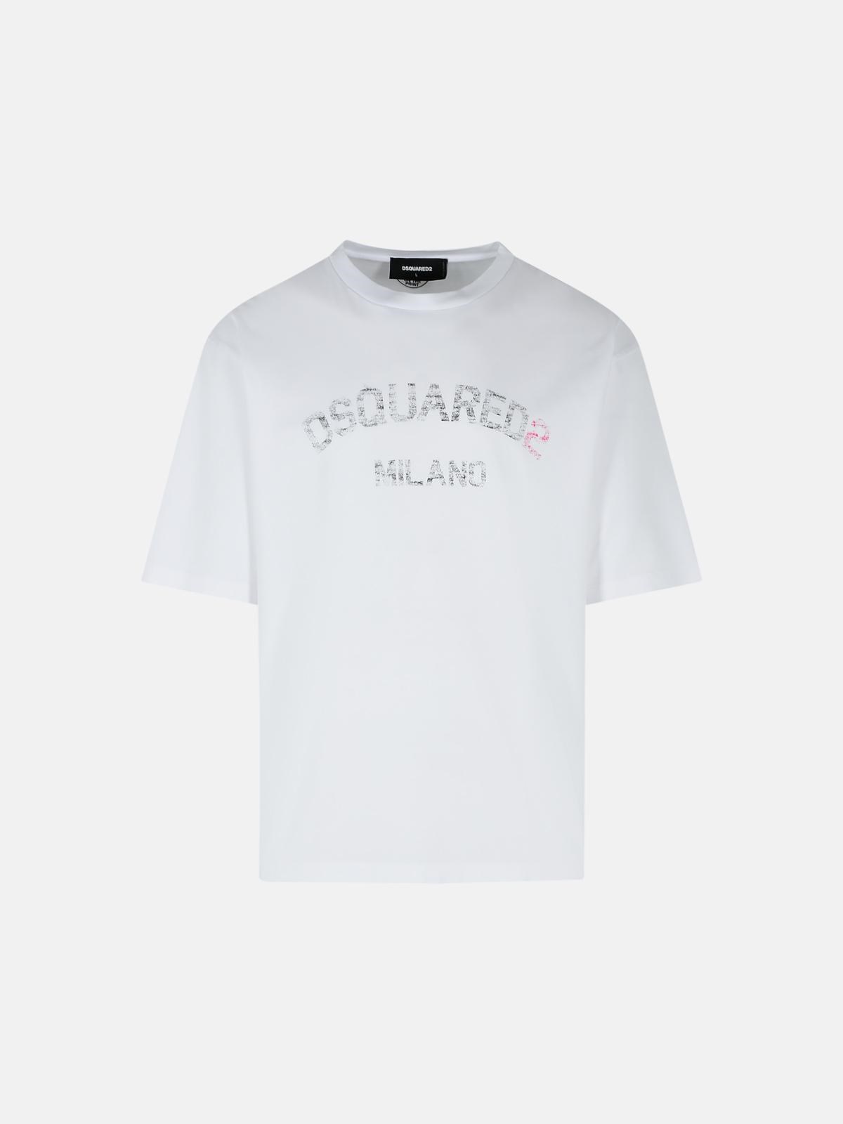 Dsquared2 White Cotton T-shirt