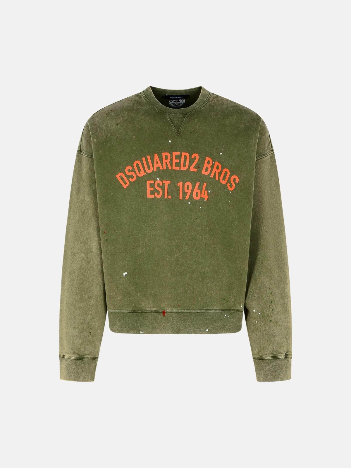 Dsquared2 'cypro' Green Cotton Sweatshirt In Green