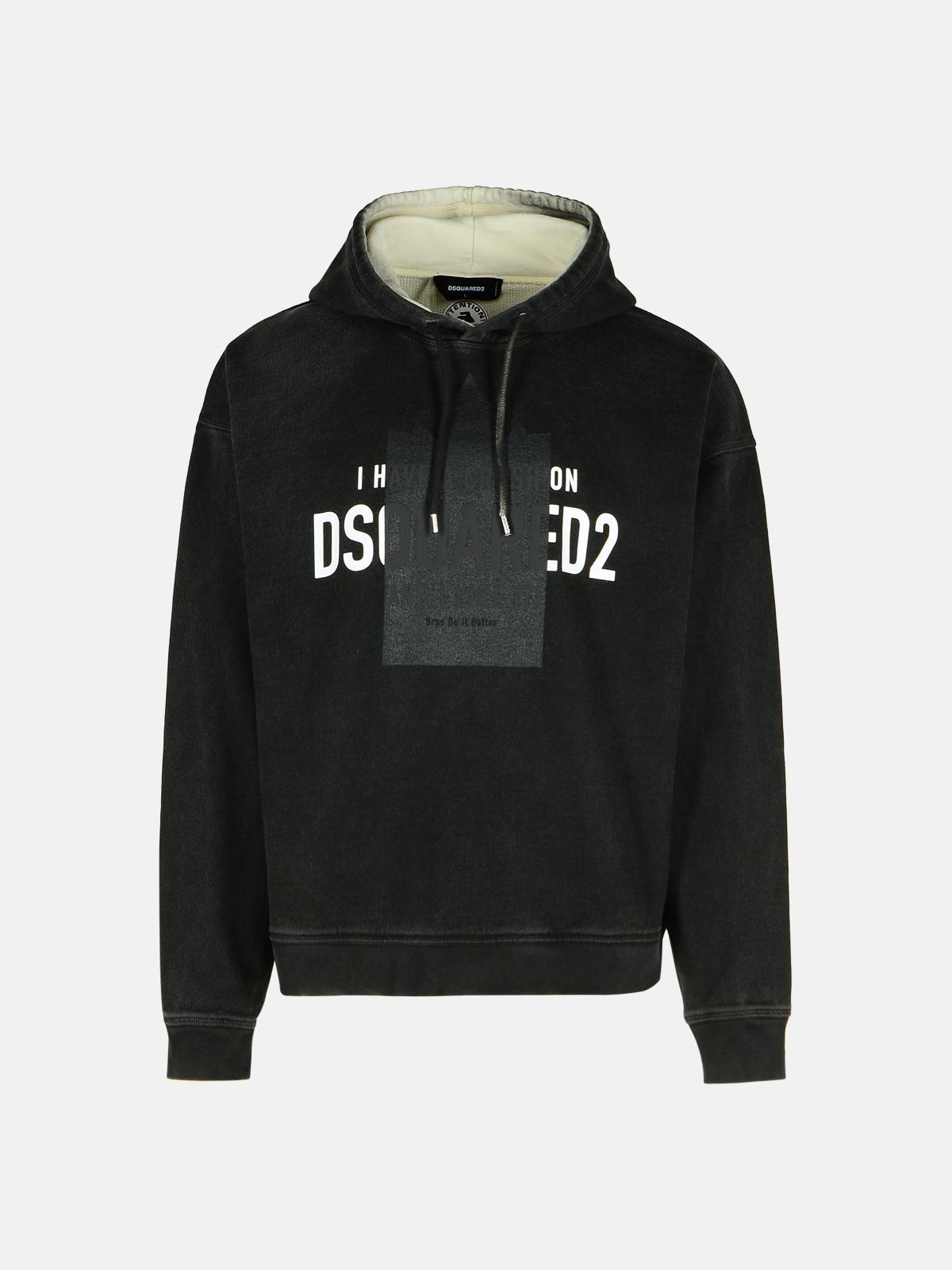 Dsquared2 Black Cotton Sweatshirt In Black