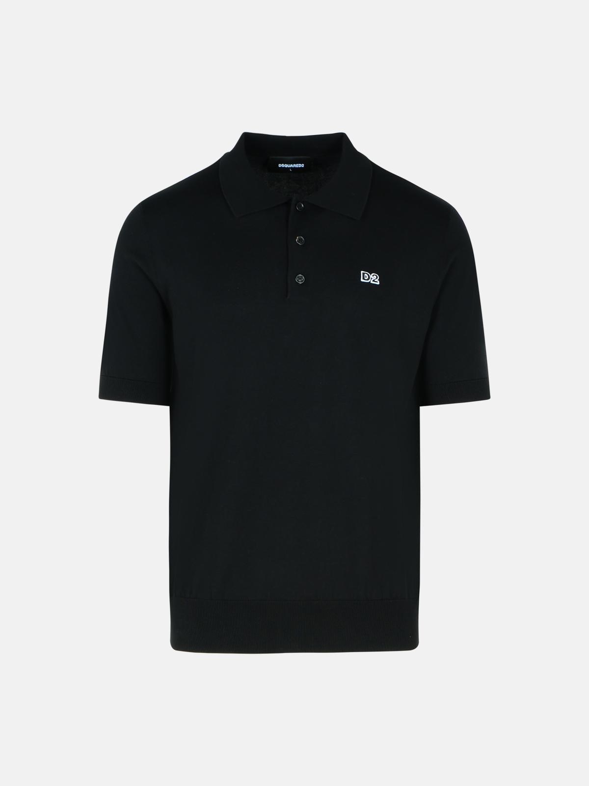 Dsquared2 Black Cotton Polo Shirt