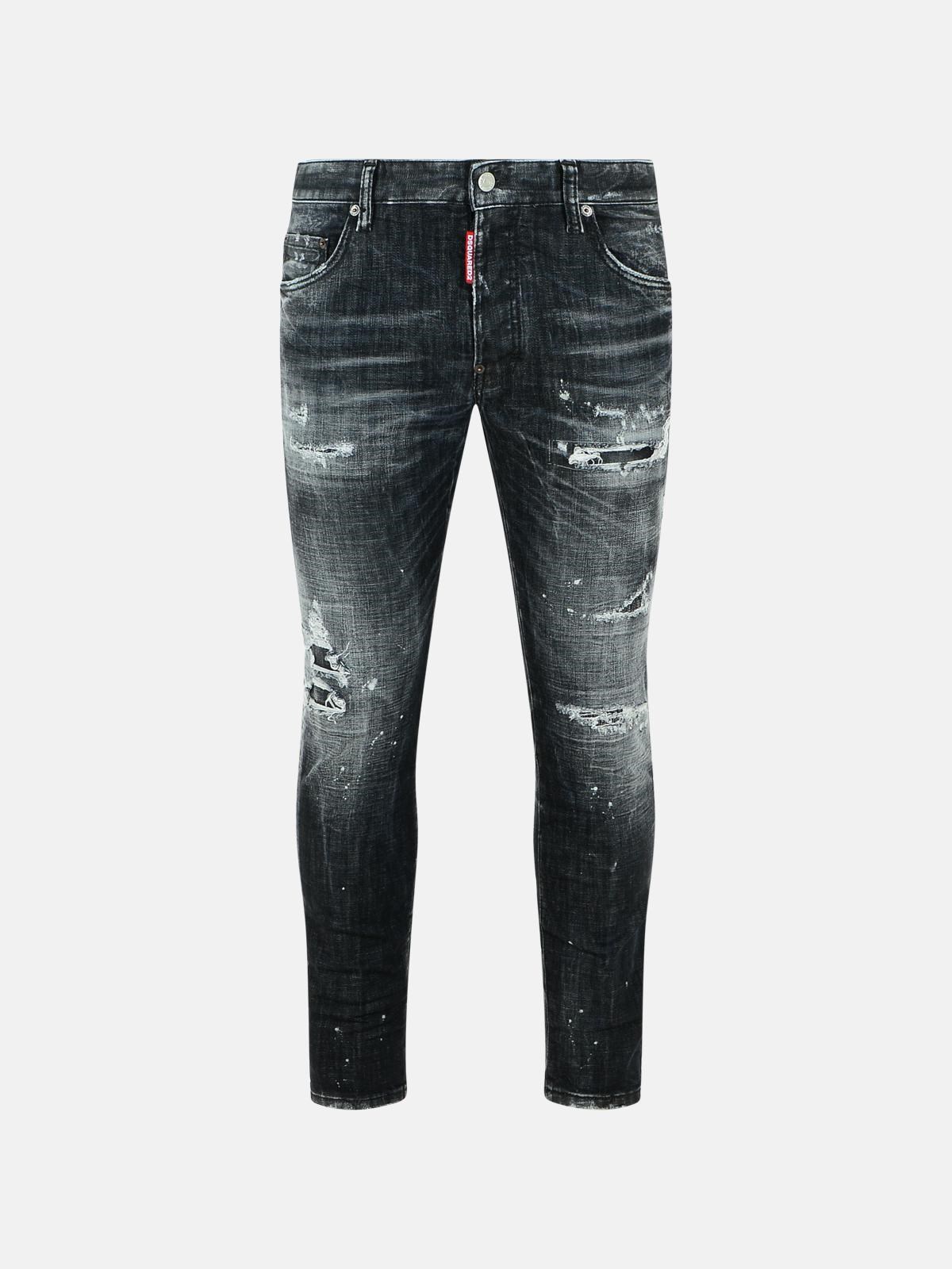 Dsquared2 'skater Bleached' Black Cotton Jeans