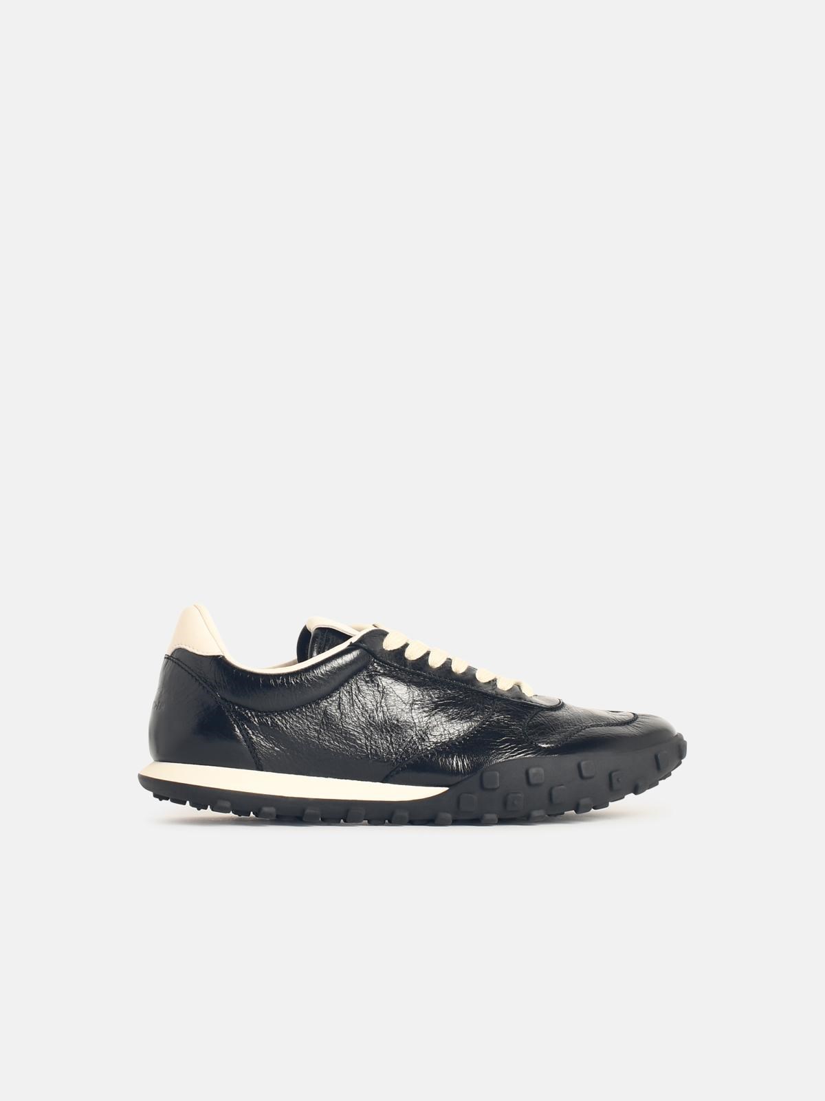 JIL SANDER BLACK LEATHER SNEAKERS