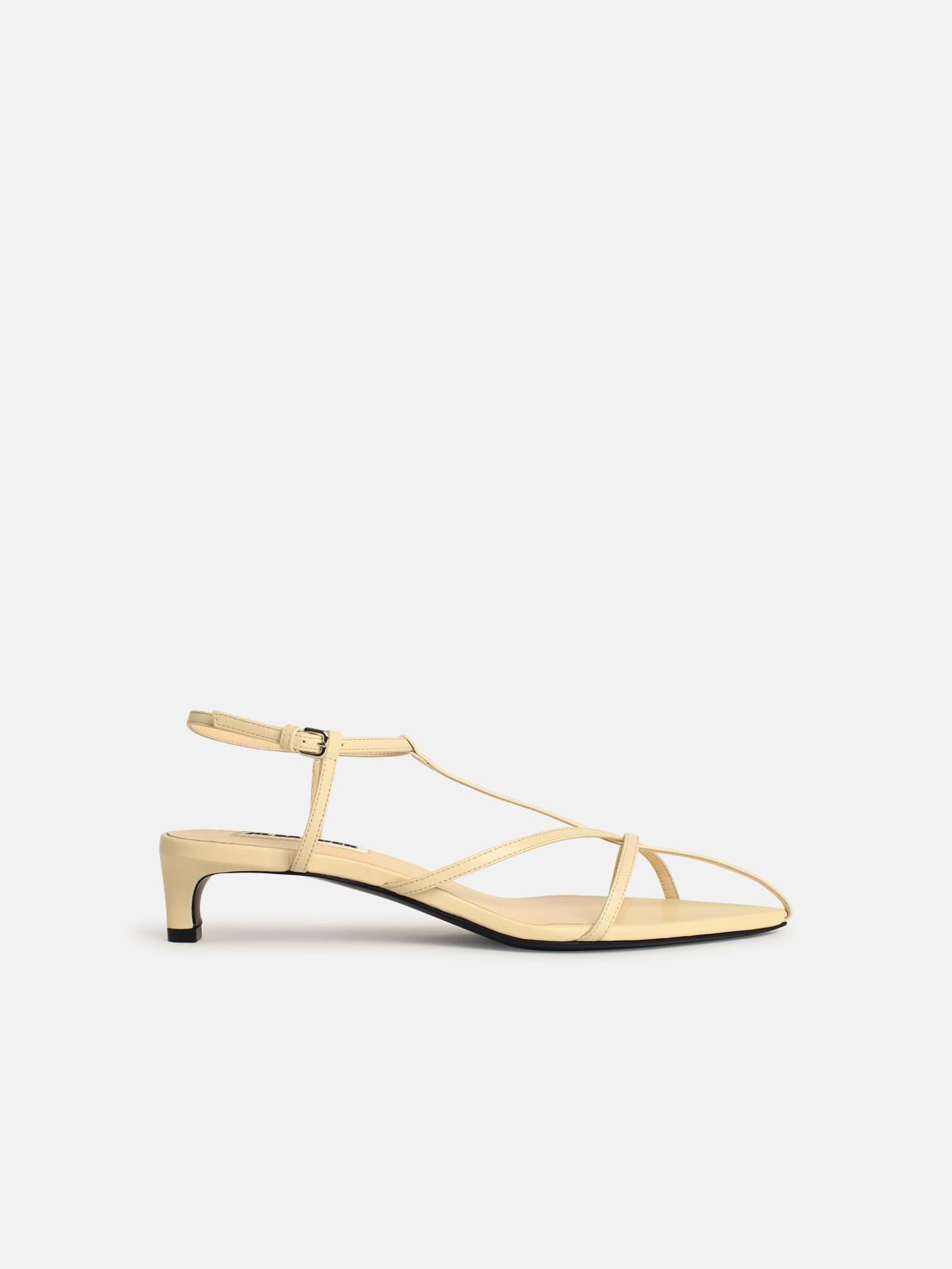 【関税＆送料込み】Jil Sander Ivory Leather Sandals Jil Sander Ivory Leather Sandals | ModeSens