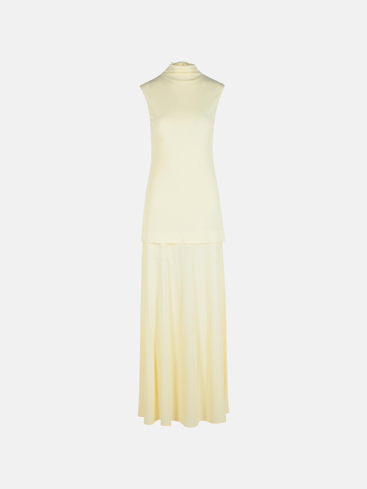 Jil Sander Cream Viscose Blend Dress In Cream