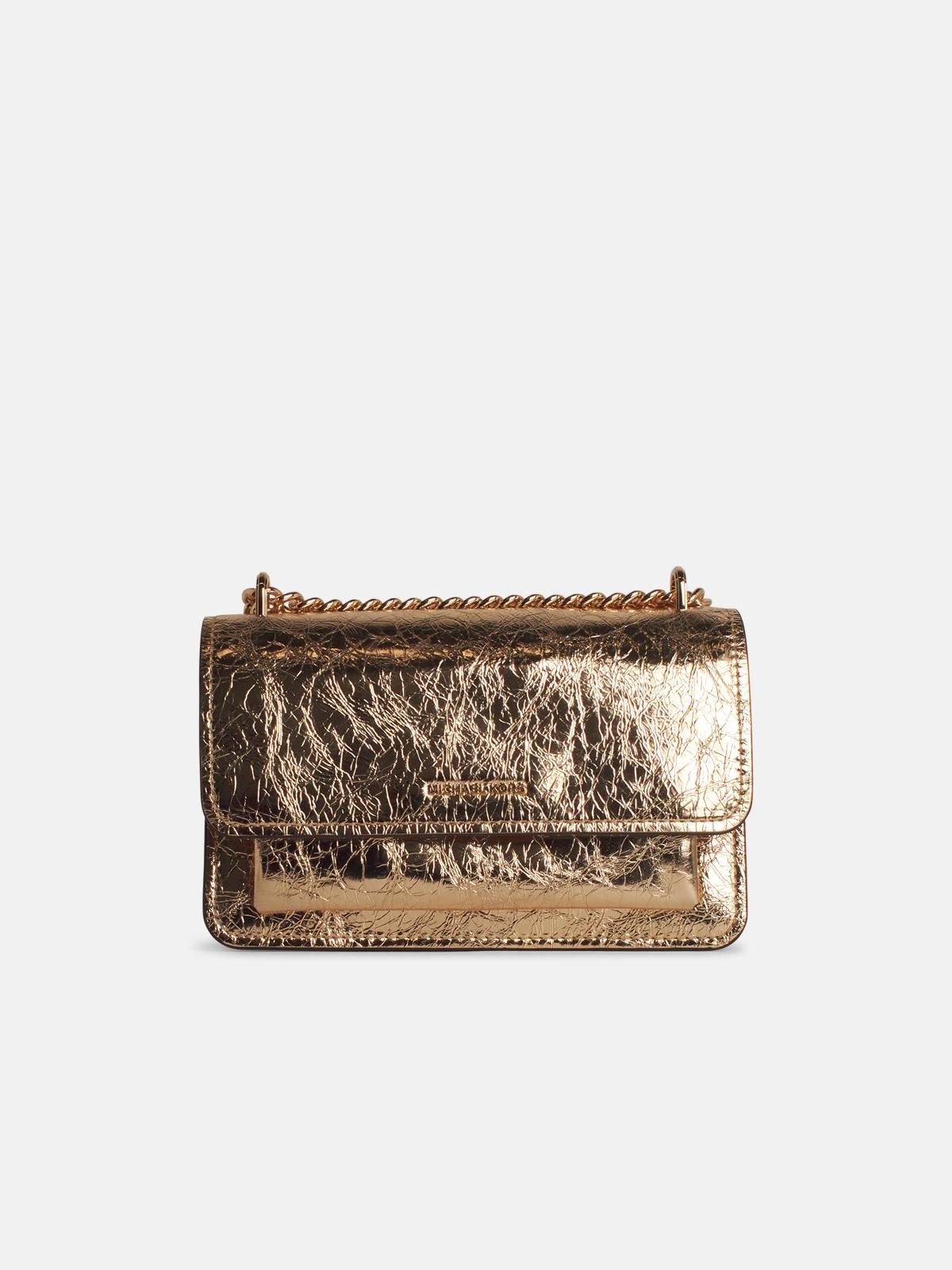 MICHAEL MICHAEL KORS 'Claire' Gold Leather Crossbody Bag