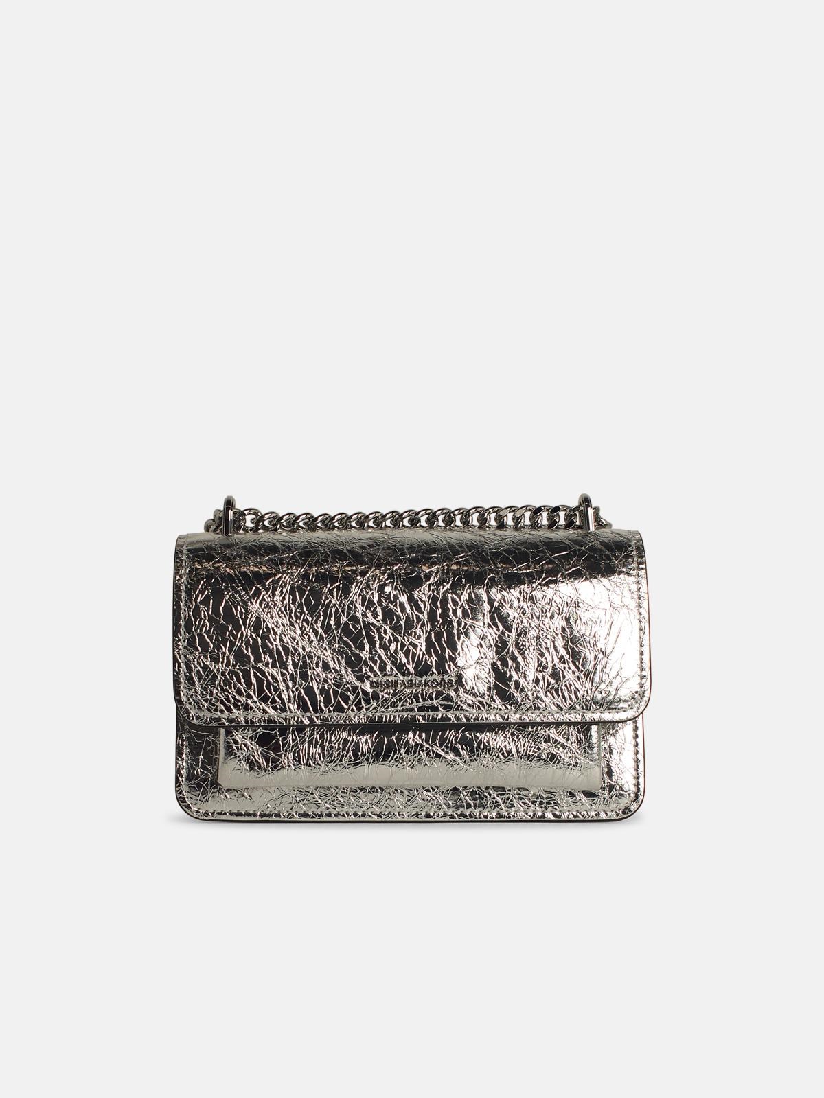 MICHAEL MICHAEL KORS 'Claire' Silver Leather Crossbody Bag