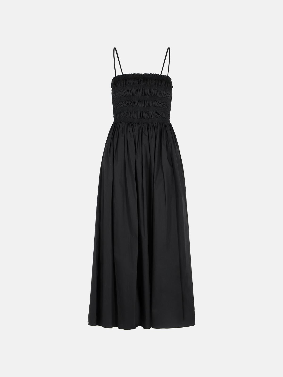 Michael Michael Kors Cotton 'smocked' Dress In Black