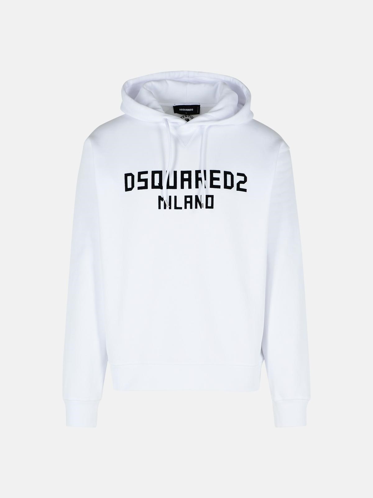 Dsquared2 White Cotton Sweatshirt In White