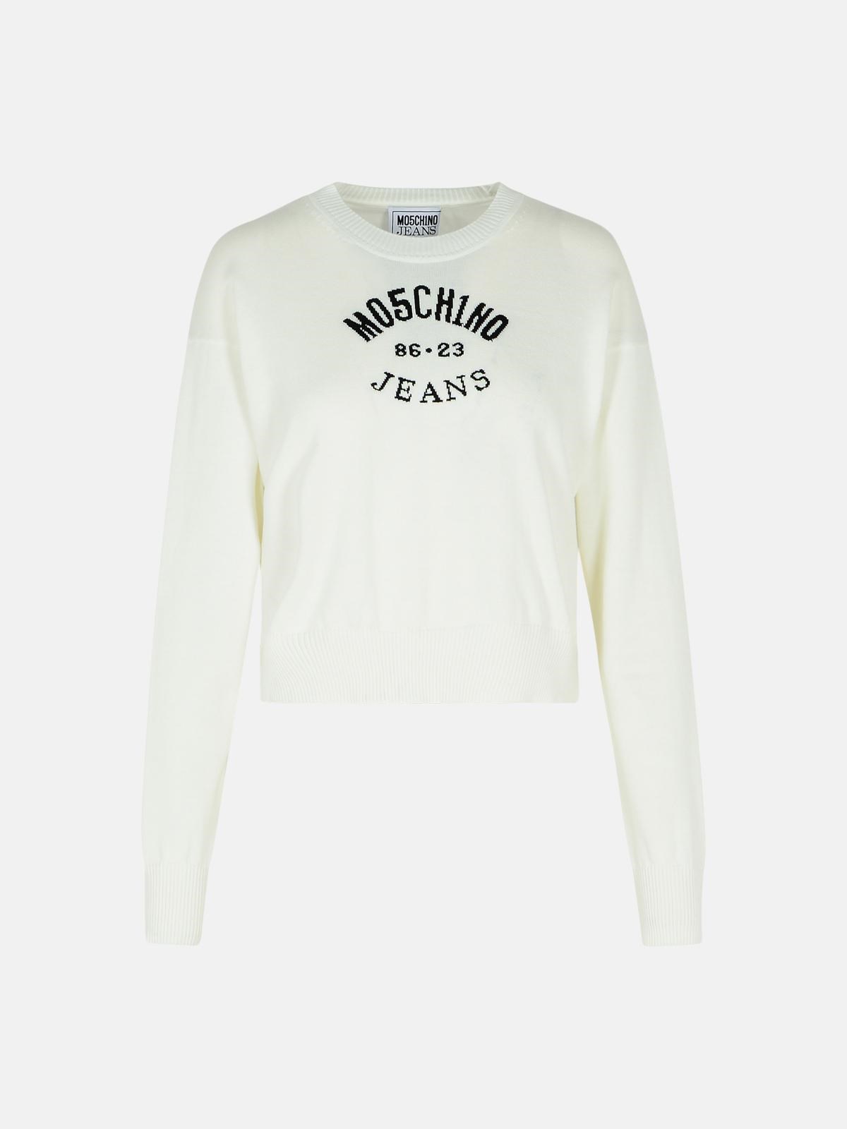 MOSCHINO JEANS White Cotton Sweater