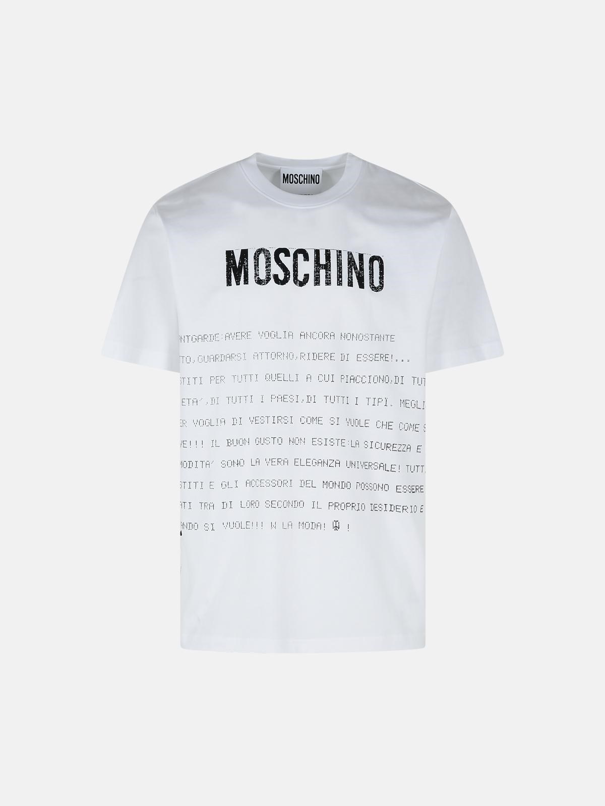 MOSCHINO WHITE COTTON T-SHIRT