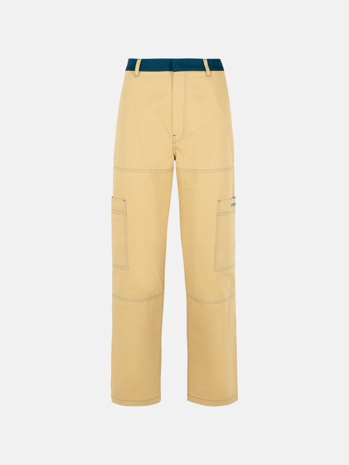 Off-white 'cargo' Beige Cotton Pants In Beige