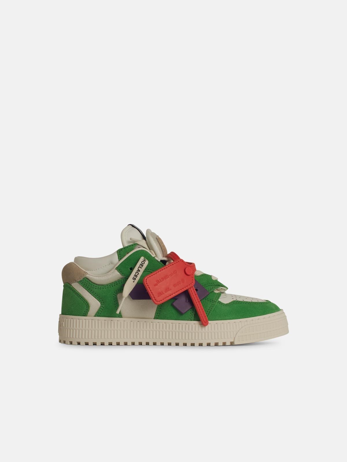 Off-white 'floating' Green Leather Sneakers In Green