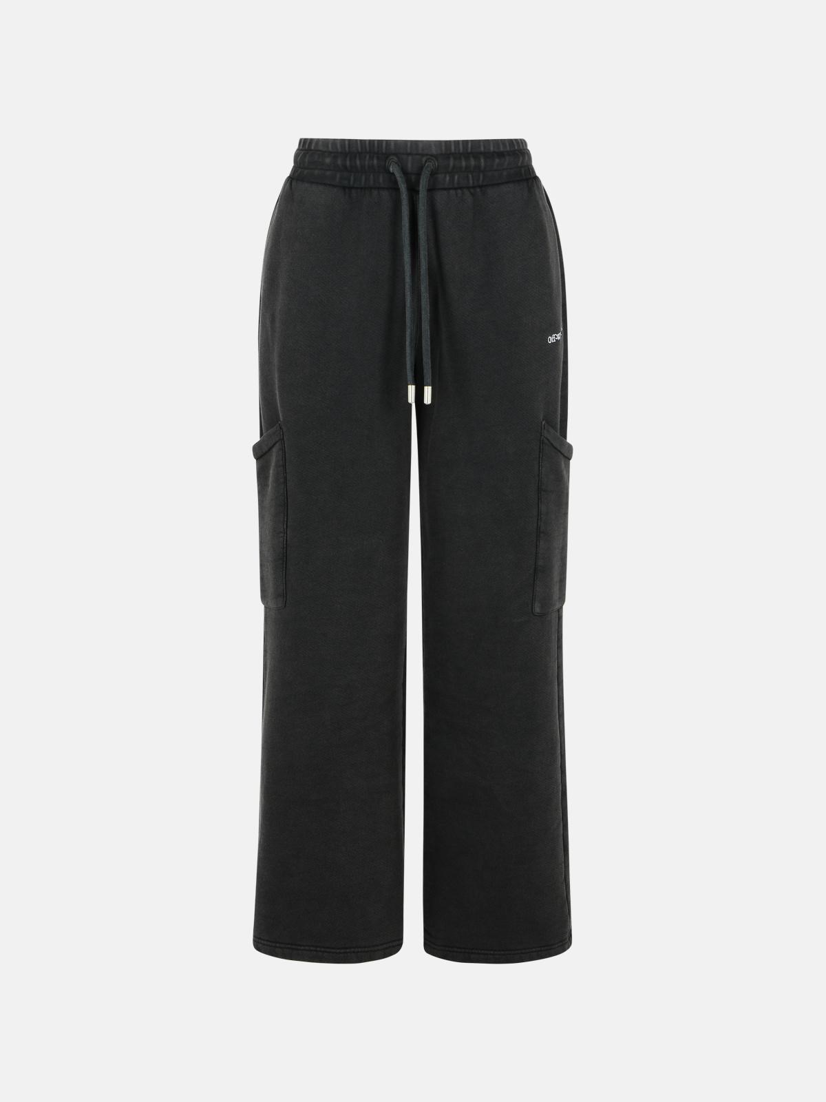 Off-white Cargo Book' Black Cotton Pants In Black