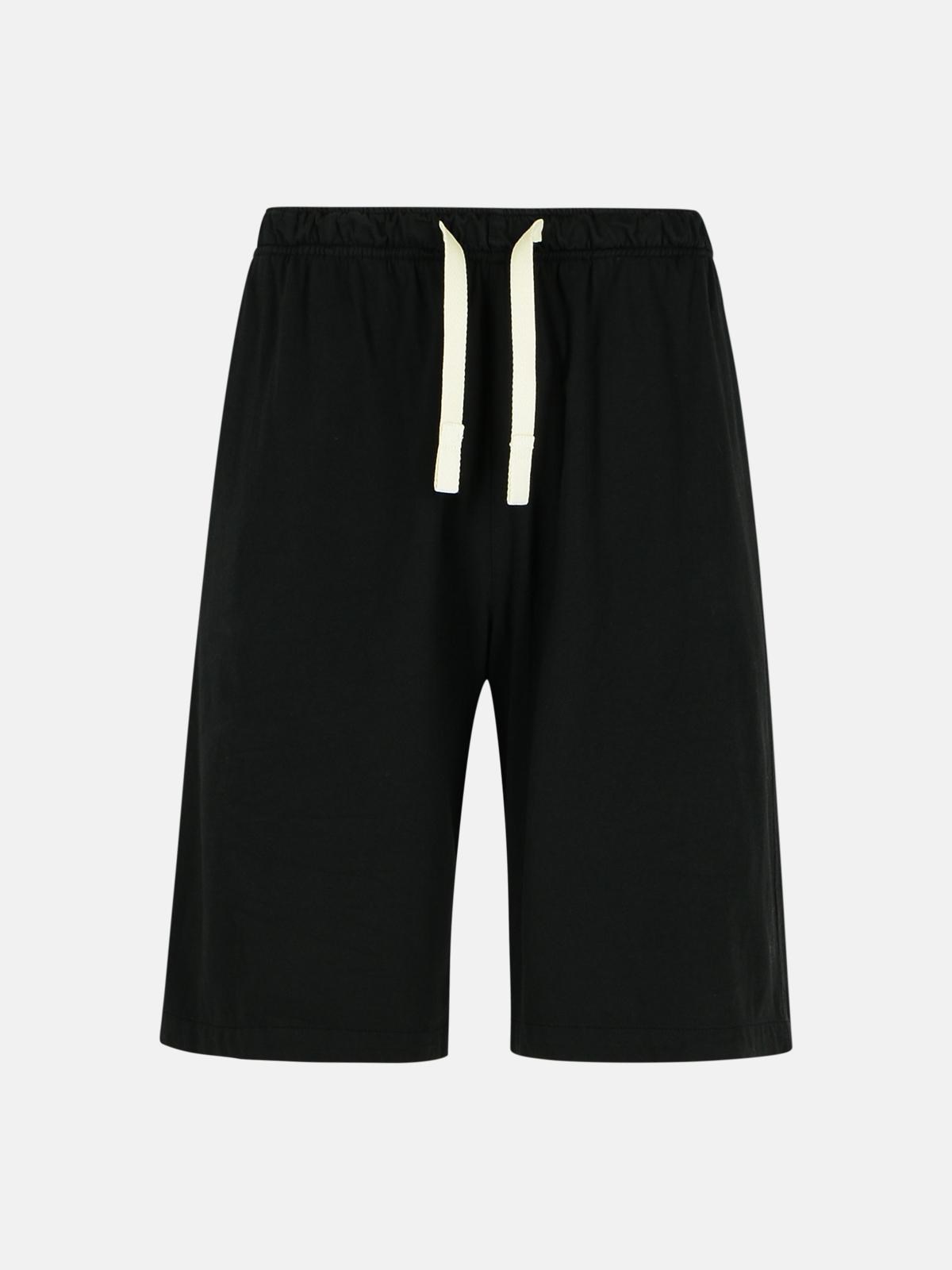 PALM ANGELS BLACK COTTON BERMUDA SHORTS