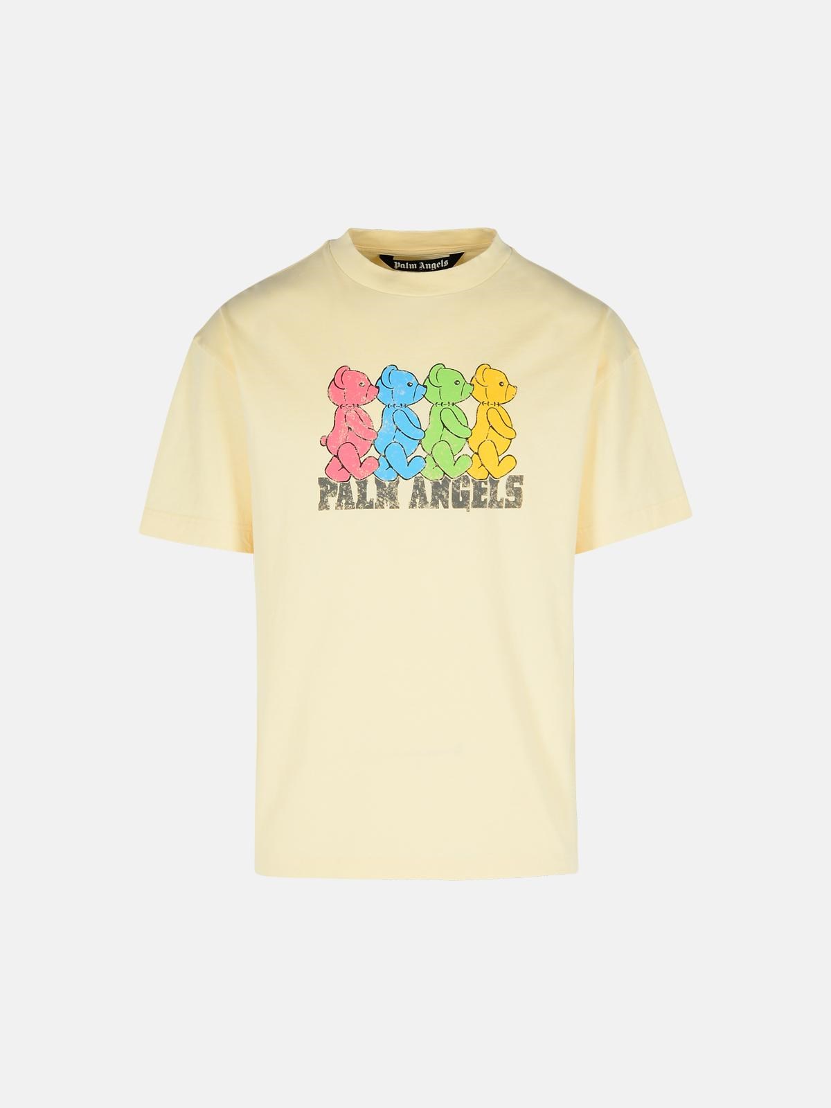 Shop Palm Angels 'crossroad' Cotton T-shirt In Ivory