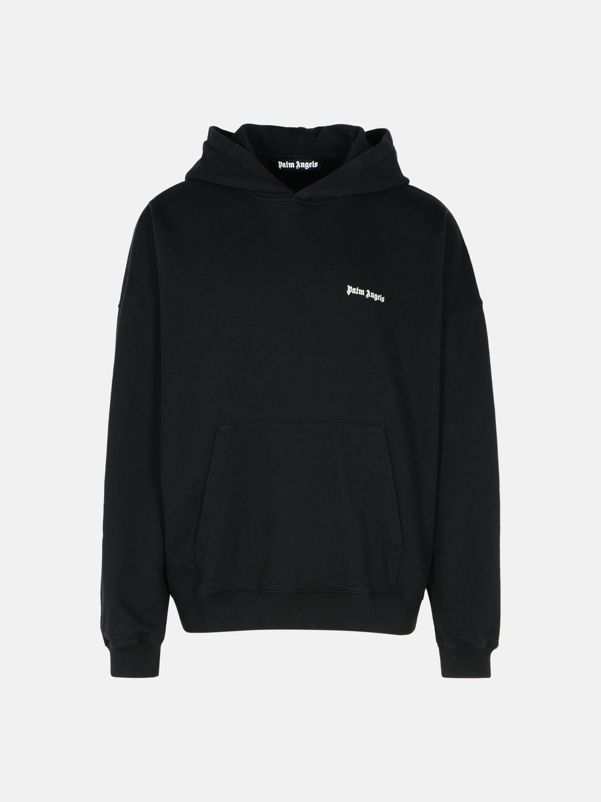 Palm Angels Black Cotton Sweatshirt In Black