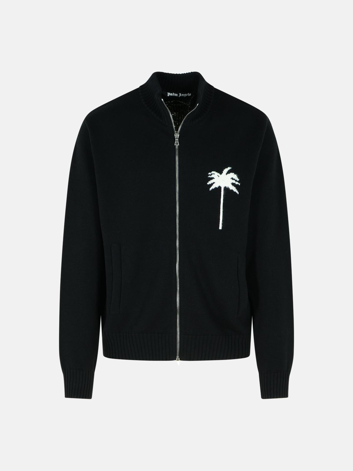 Palm Angels Black Cotton Blend Sweater In Black