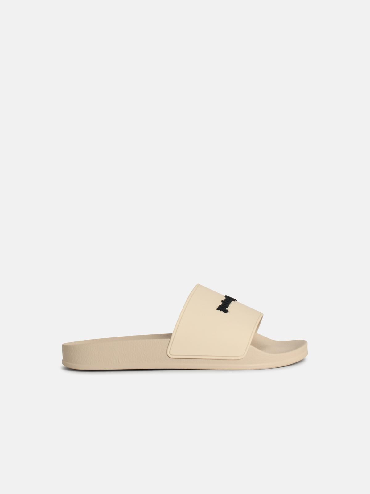 Palm Angels Beige Rubber Slippers