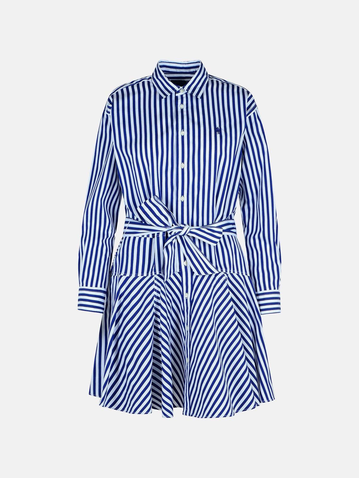 Polo Ralph Lauren Blue Cotton Dress In Blue