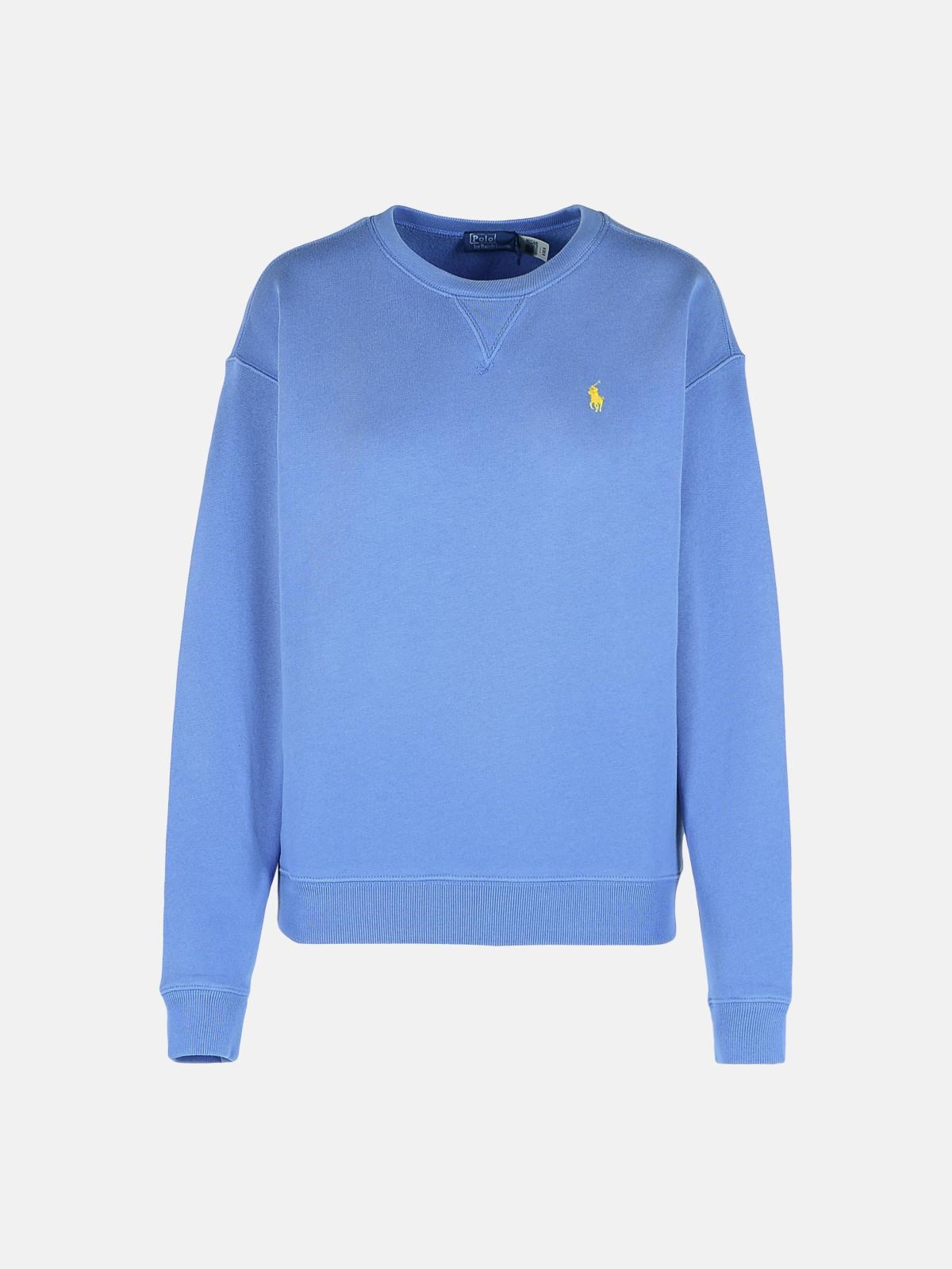 Polo Ralph Lauren Light Blue Cotton Blend Sweatshirt