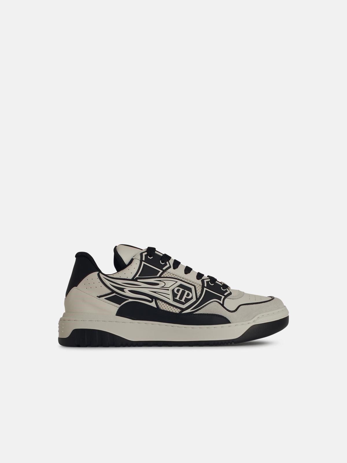 Philipp Plein 'hexagon' White Leather Sneakers In White