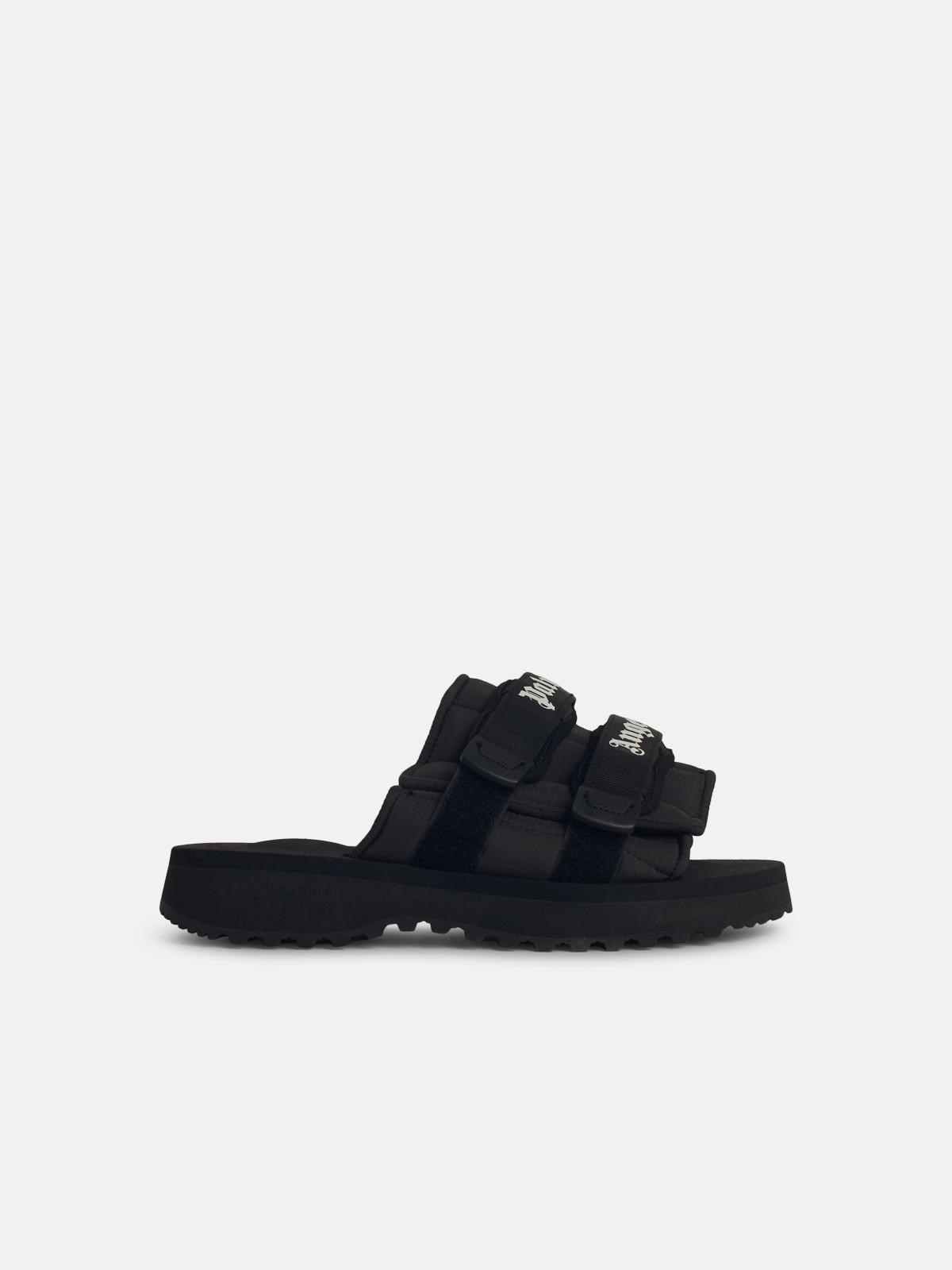 Palm Angels 'moto-p' Black Synthetic Fibre Sandals