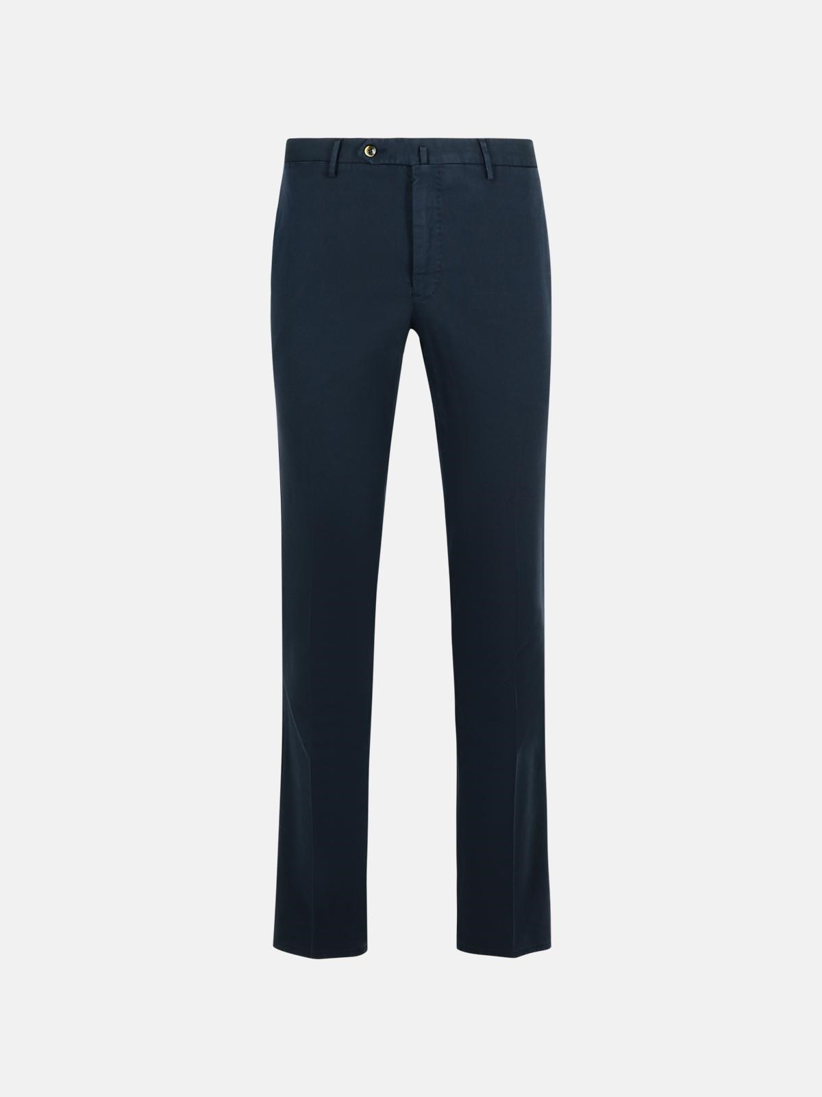 Pt Torino 'superslim' Navy Cotton Pants In Navy