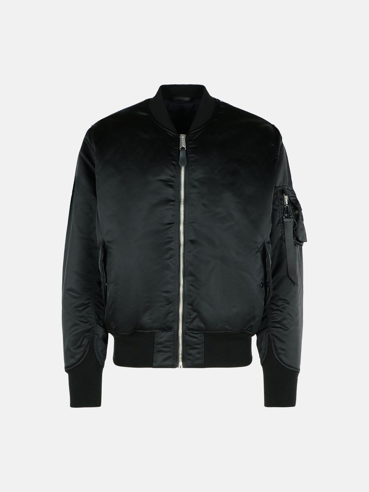 Alpha Industries 'flight' Black Nylon Bomber Jacket In Black