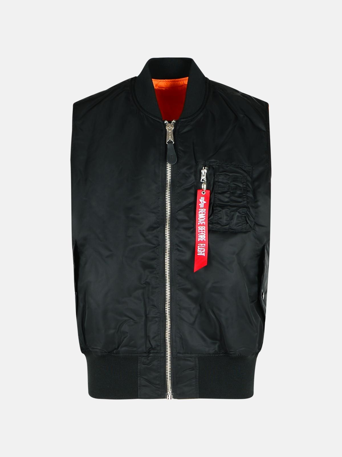Alpha Industries Black Nylon Vest In Black