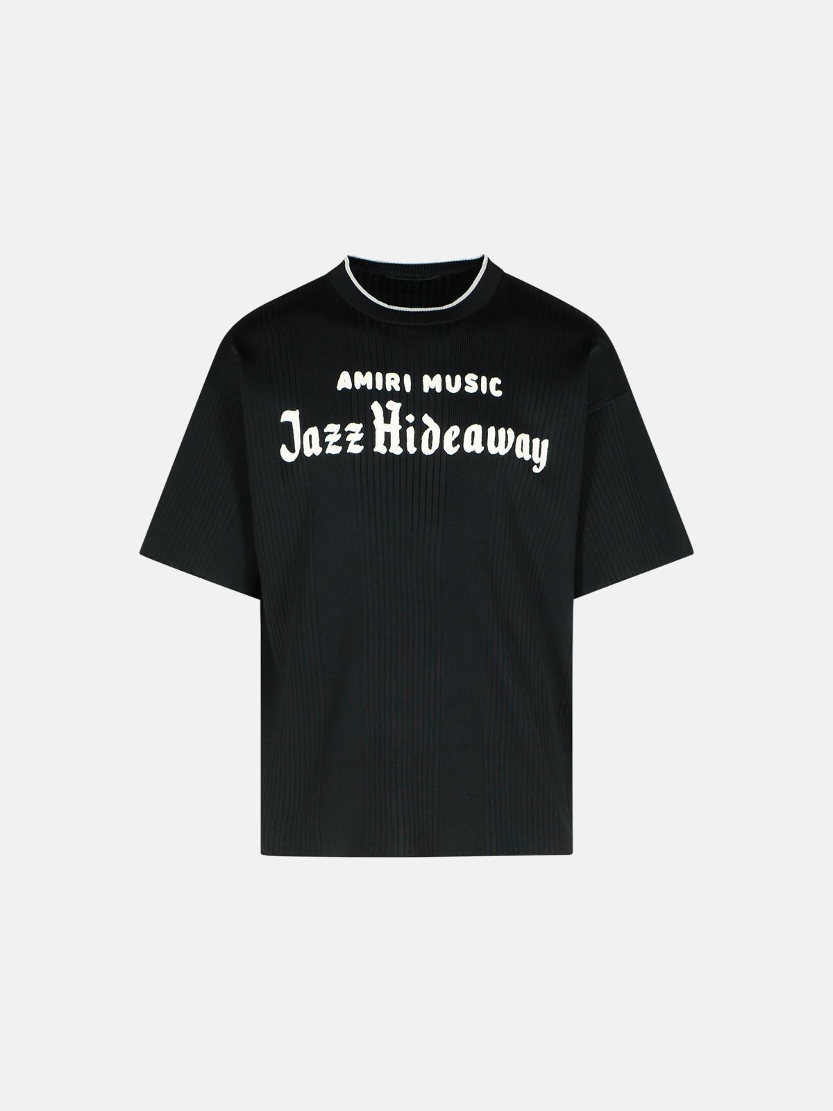 Amiri 'jazz' Black Viscose Blend T-shirt In Black