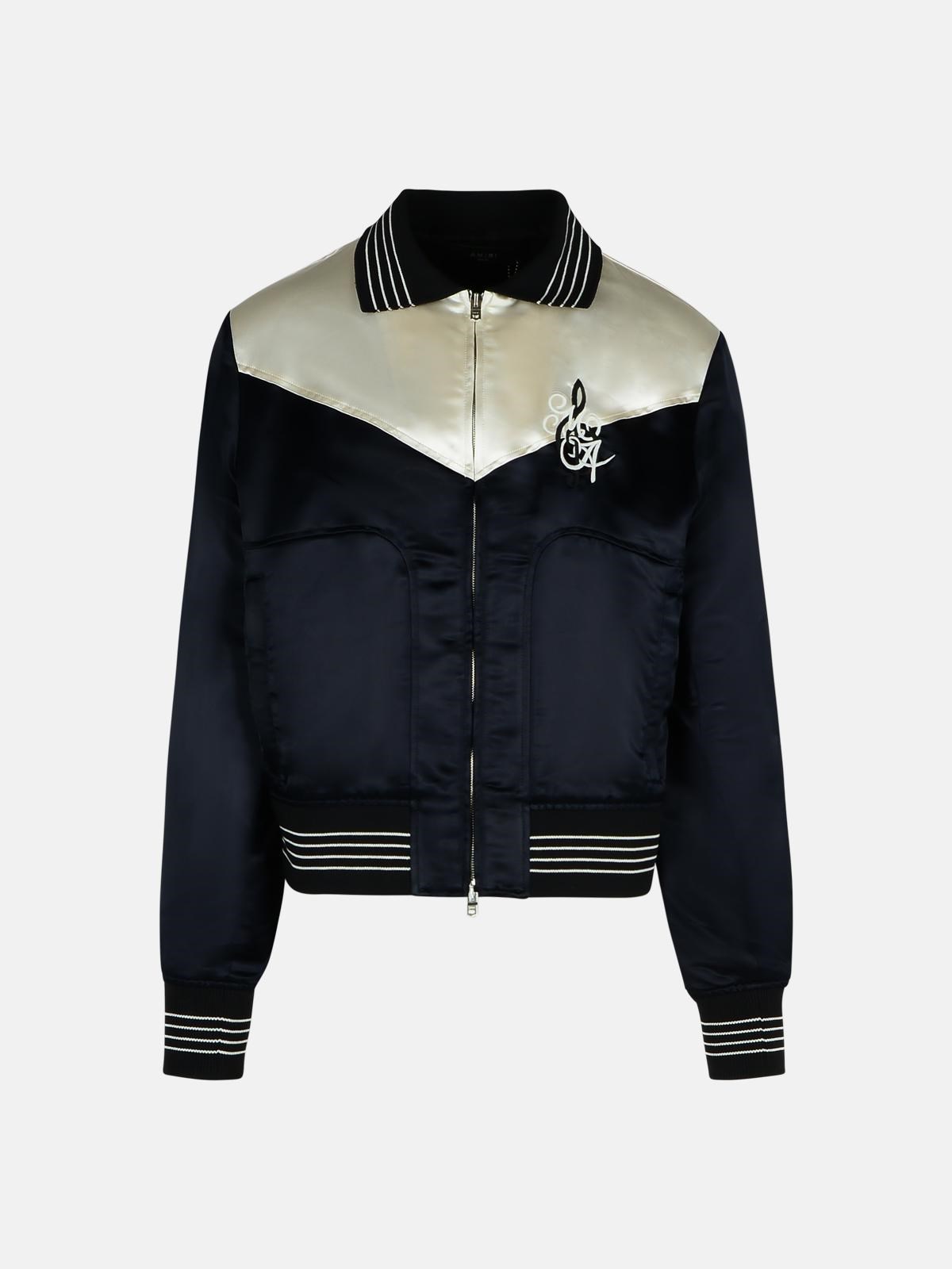 Amiri 'music' Black Polyester Blend Bomber Jacket In Black