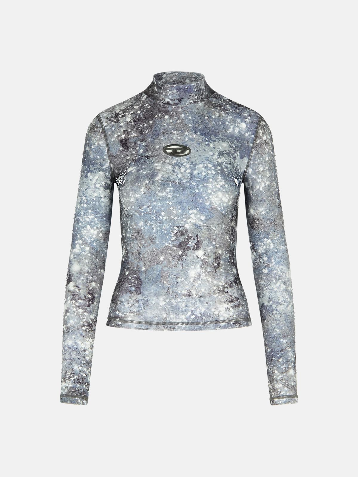 Diesel 'akara' Grey Polyamide Blend Top In Grey