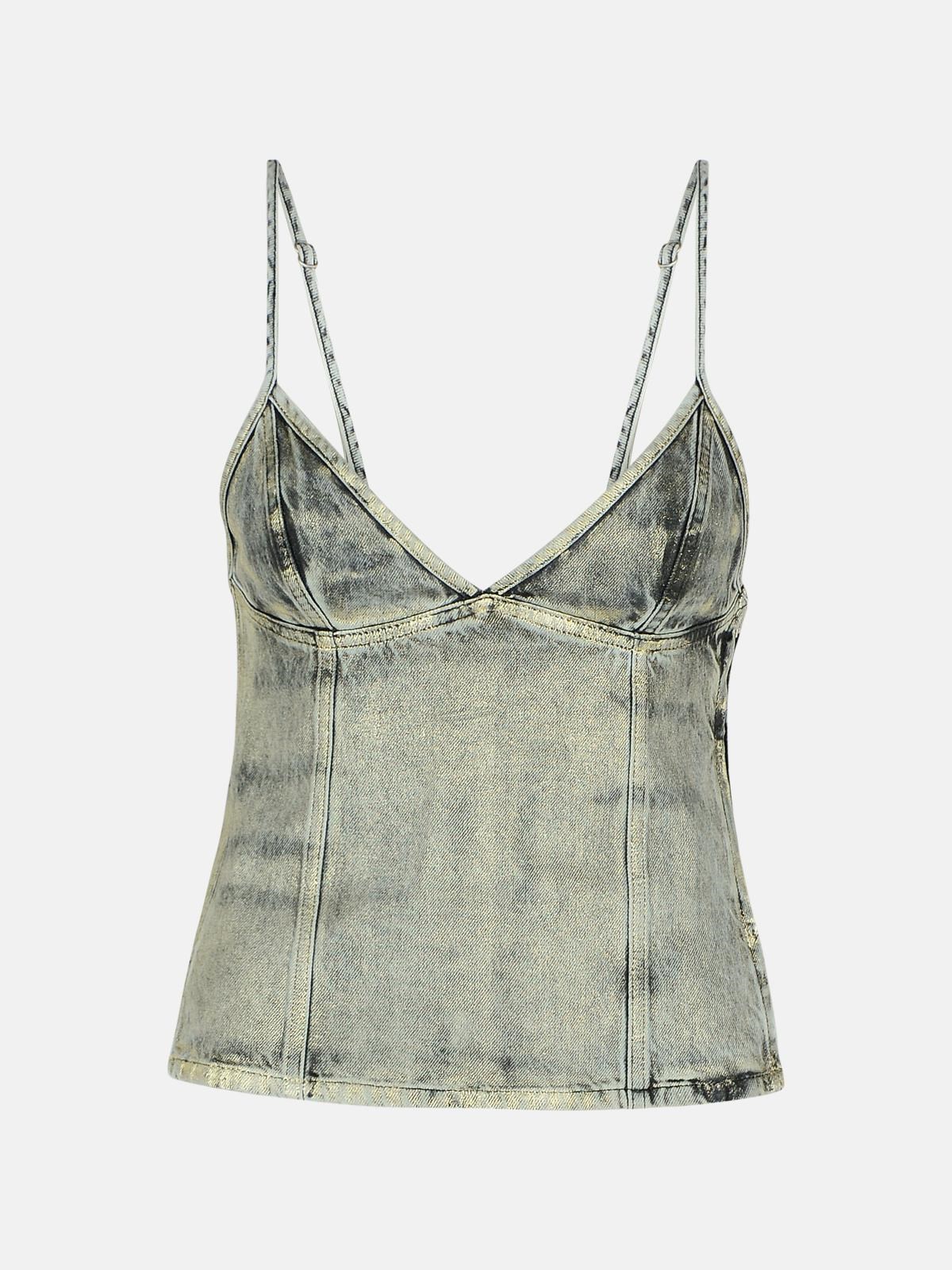 DIESEL 'FULSY' SILVER DENIM TANK TOP