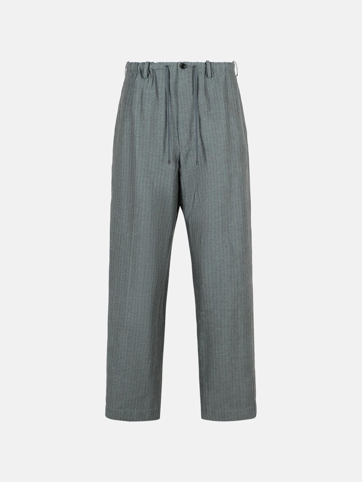 Dries Van Noten 'penny' Grey Linen Blend Trousers
