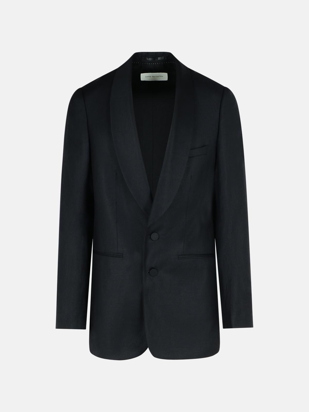 Dries Van Noten DRIES VAN NOTEN 'Bartux' Black Wool Blend Blazer　DRIES VAN NOTEN 'Bartux' ブラック ウール ブレンド ブレザー