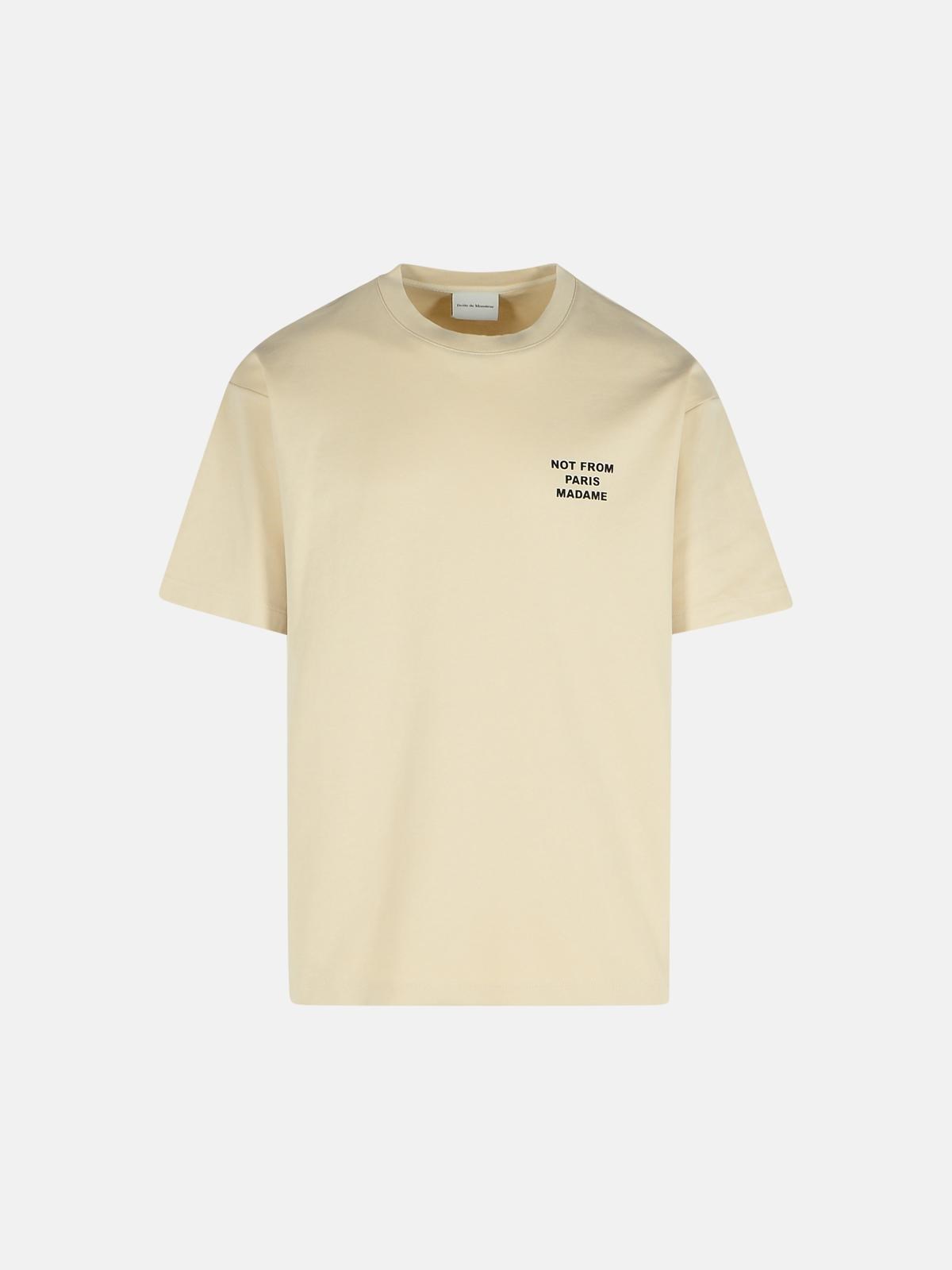 Drôle De Monsieur Beige Cotton T-shirt