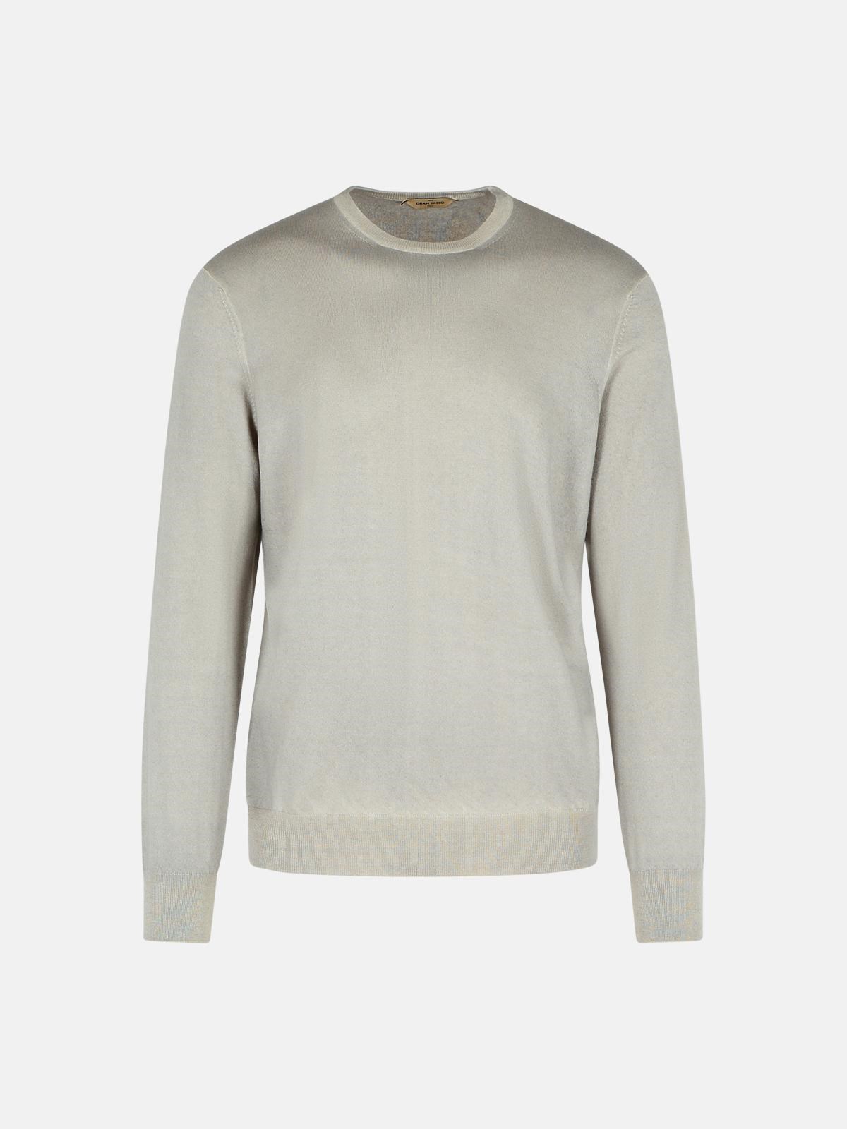 Gran Sasso Grey Cashmere Wool Sweater In Grey
