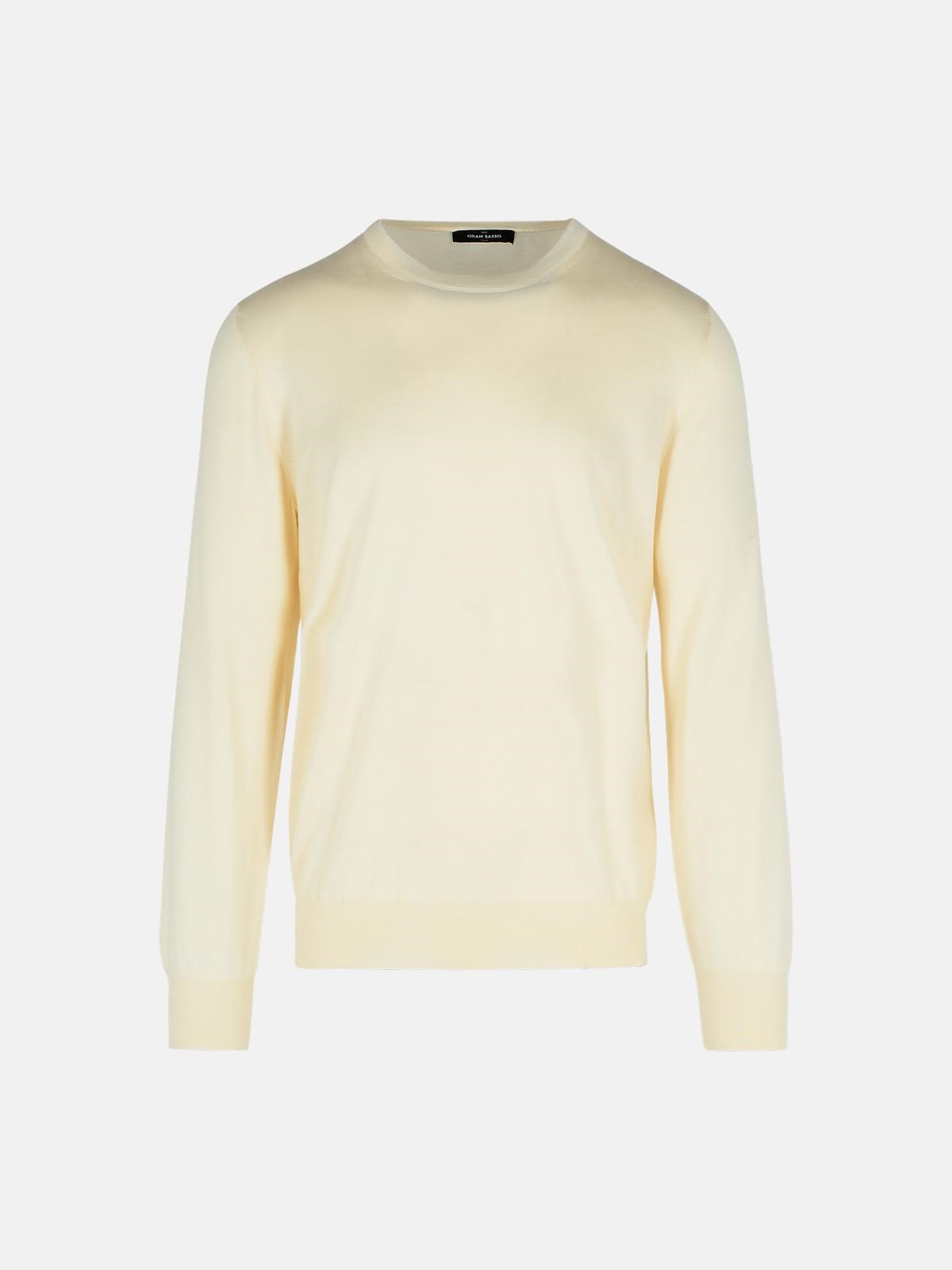 Gran Sasso Cream Cashmere Blend Sweater In Cream