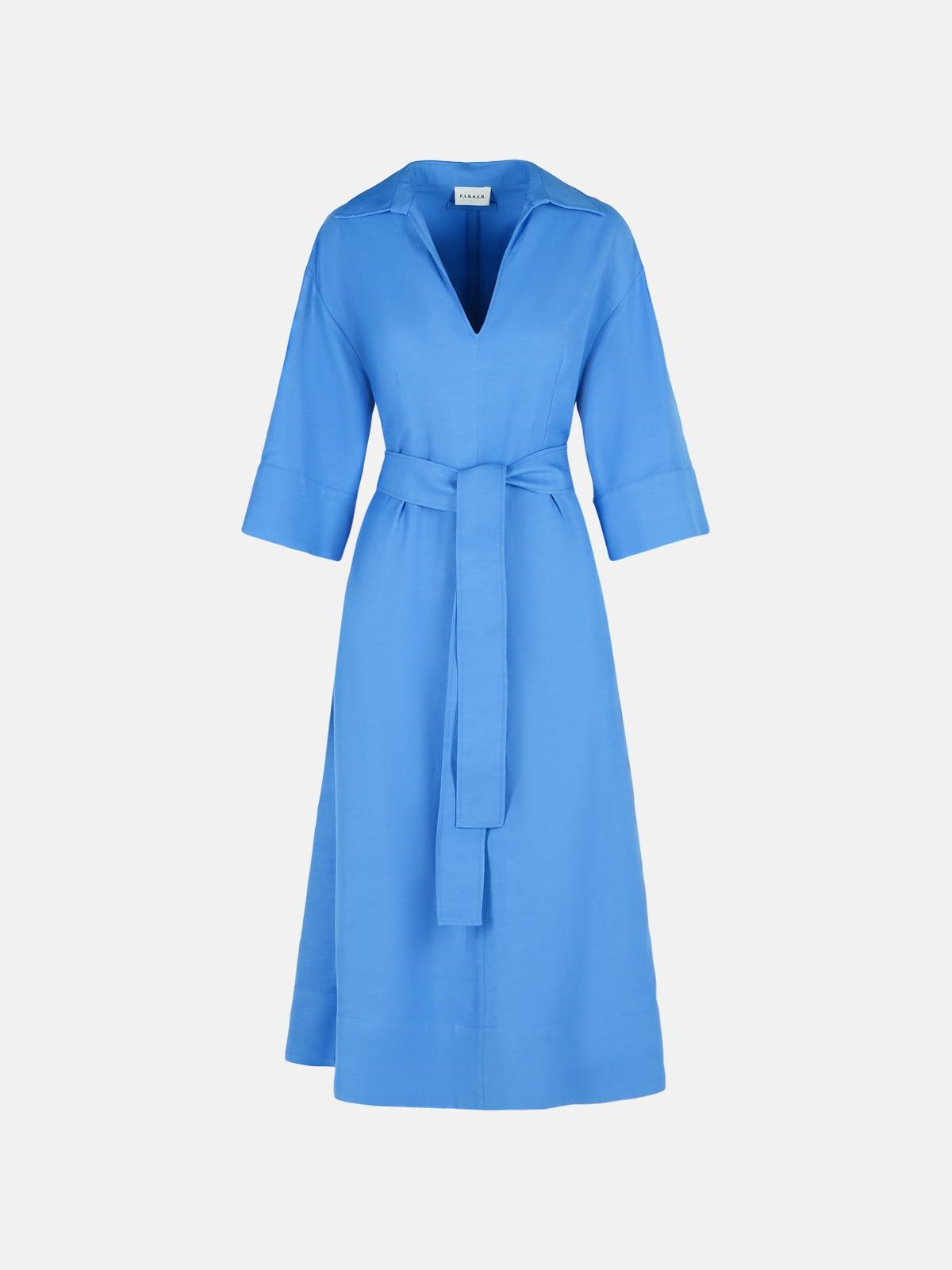 P.a.r.o.s.h Light Blue Viscose Blend Dress In Light Blue