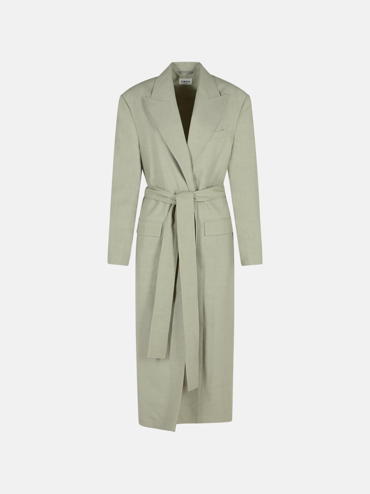 P.a.r.o.s.h Green Viscose Blend Duster In Beige