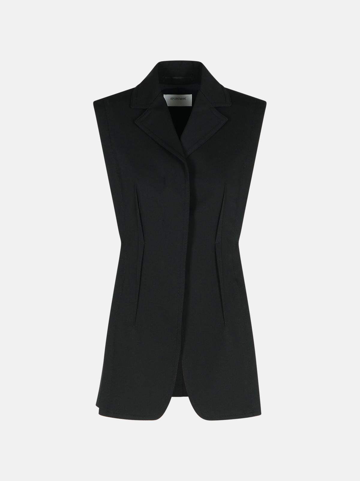 Sportmax 'oca' Black Cotton Vest In Black