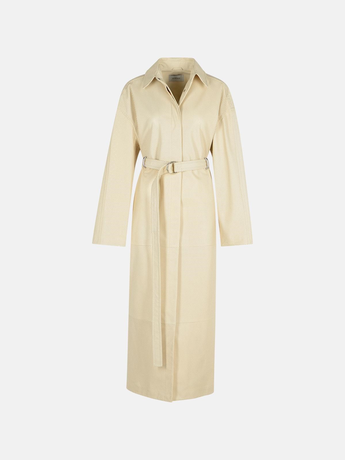Sportmax Ivory Leather Trench Coat