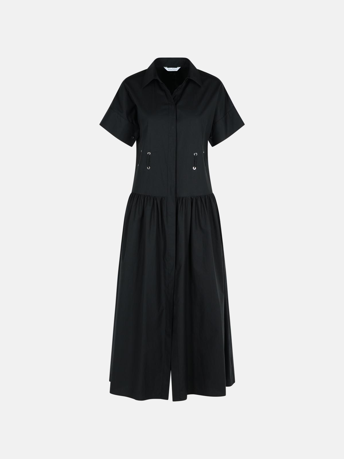 Max Mara 'agoraio' Black Cotton Dress In Black